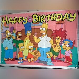 The Simpsons Happy Birthday Backdrop Banner 3x5Ft
